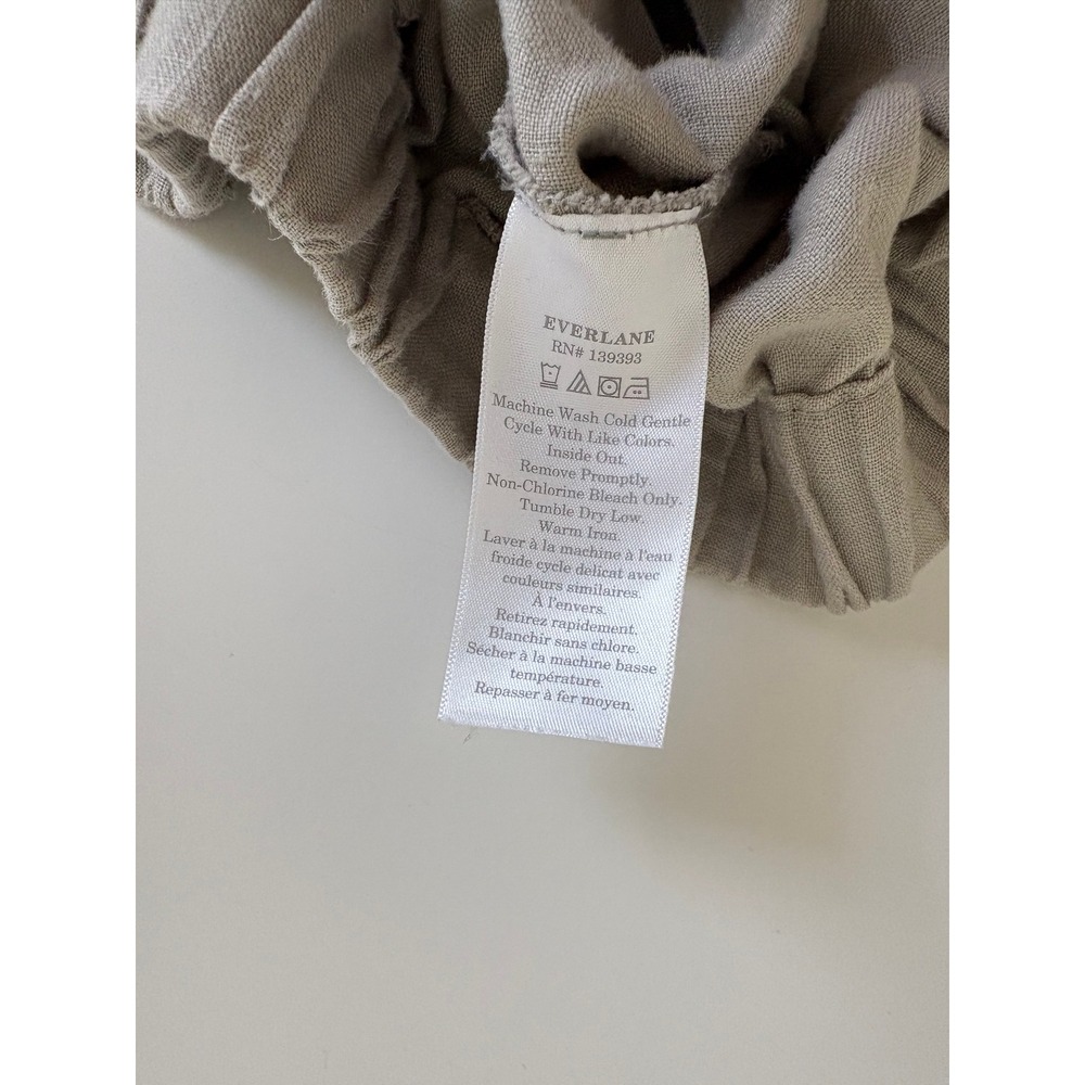 Everlane Womens Linen Barrel Pants XXS Grey Elastic Waist Minimalist Lagenlook - Picture 9 of 13
